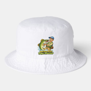 Best Dad Ever Pike Master funny fishing cartoon Bucket Hat