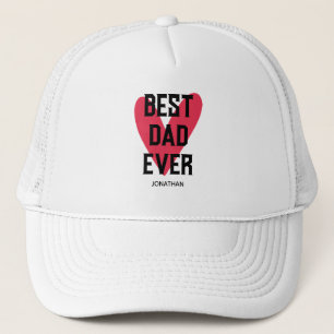Best Dad Ever Pink Heart Father's Day Trucker Hat