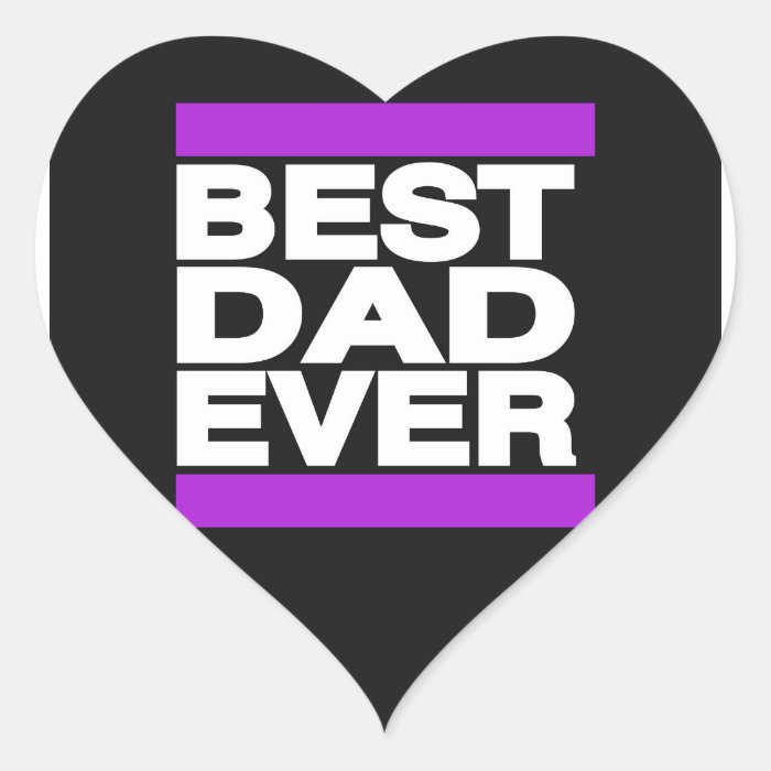 Best Dad Ever Purple Heart Sticker