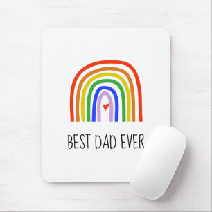 Best Dad Ever Rainbow Heart Fathers Day Love Mouse Pad