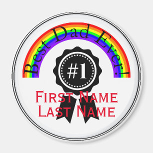 Best Dad Ever Rainbow Magnet  HAMbWG