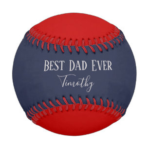 Best Dad Ever Red and Blue Baseball