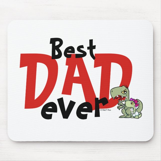 Best Dad Ever Red Black Text Baby Girl Father's Mouse Pad (Front)
