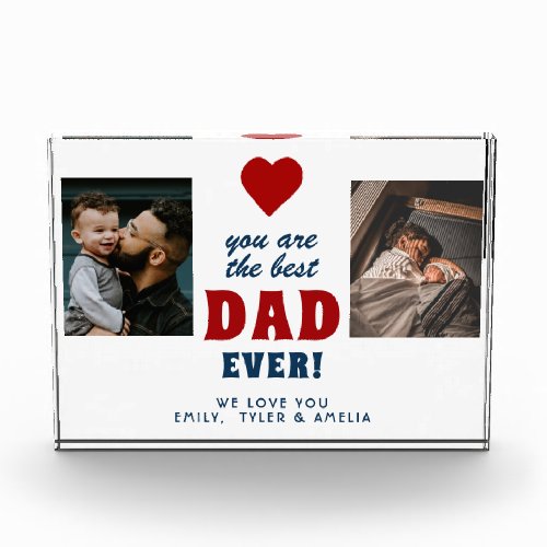 Best Dad Ever Red Heart 2  Photo Block