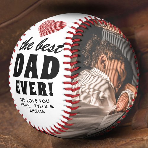 Best Dad Ever Red Heart Fathers Day 2 Photo  Baseball