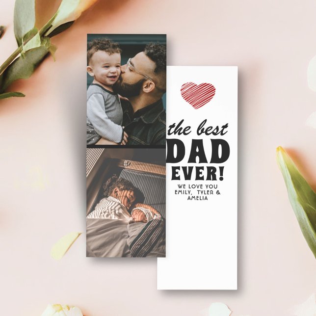 Best Dad Ever Red Heart Father`s Day 2 Photo  Bookmarks (Creator Uploaded)