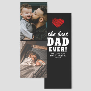 Best Dad Ever Red Heart Father`s Day 2 Photo  Bookmarks