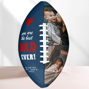Best Dad Ever Red Heart Father`s Day 2 Photo Football