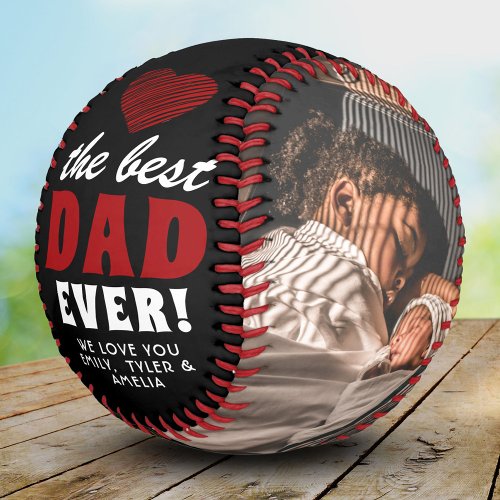 Best Dad Ever Red Heart Fathers Day 2 Photo Softball