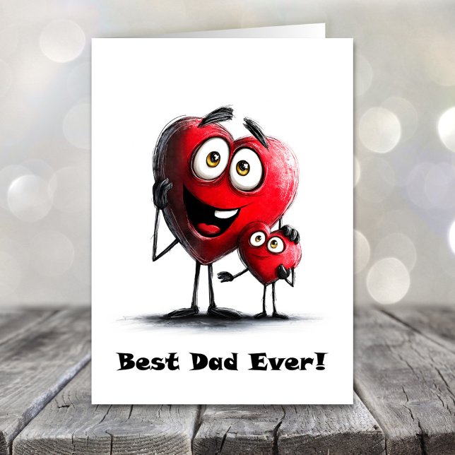 Best Dad Ever Red Hearts Father’s Day Card (Creator Uploaded)