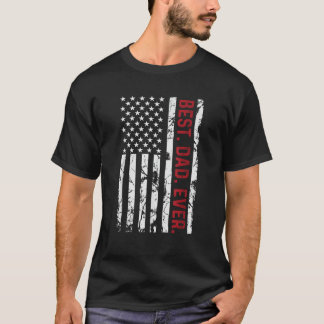 Best Dad Ever Red Line Usa Flag Tees Fathers Day M