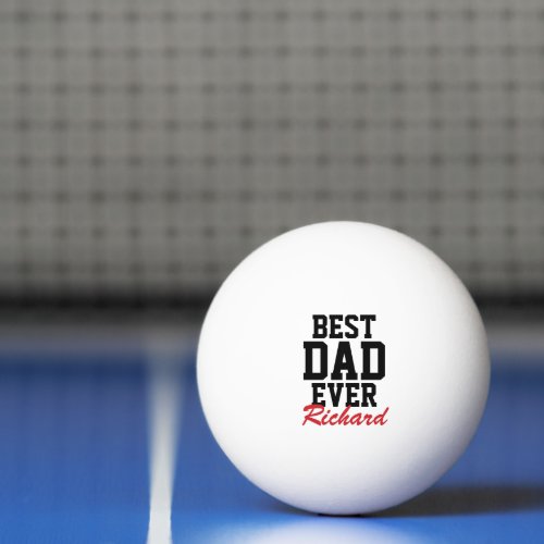 Best Dad Ever Red Monogrammed Fathers Day Ping_Pong Ball