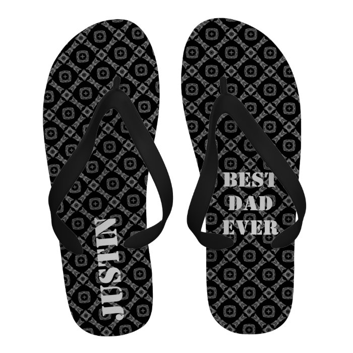 Best Dad Ever Retro Black and Gray Pattern 11 Sandals