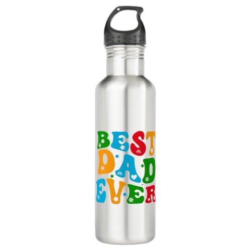 Best Dad Ever Retro Cool Simple Stainless Steel Water Bottle