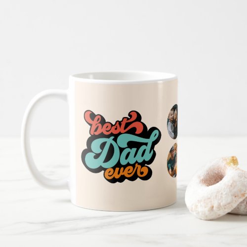 Best Dad Ever Retro Fathers Day 4 Photo Collage Coffee Mug