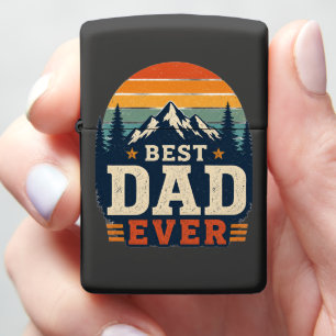 Best Dad Ever Retro Mountain Lighter Design