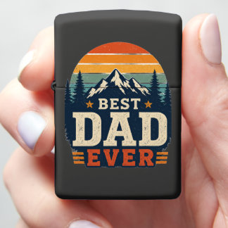 Best Dad Ever Retro Mountain Lighter Design