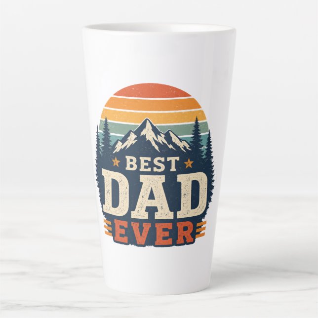 Best Dad Ever Retro Mountain Sunset Mug (Front)