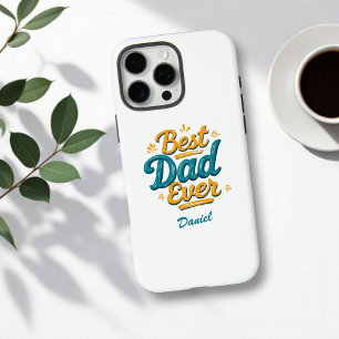 Best Dad Ever Retro Personalized Father's Day iPhone 16 Pro Max Case
