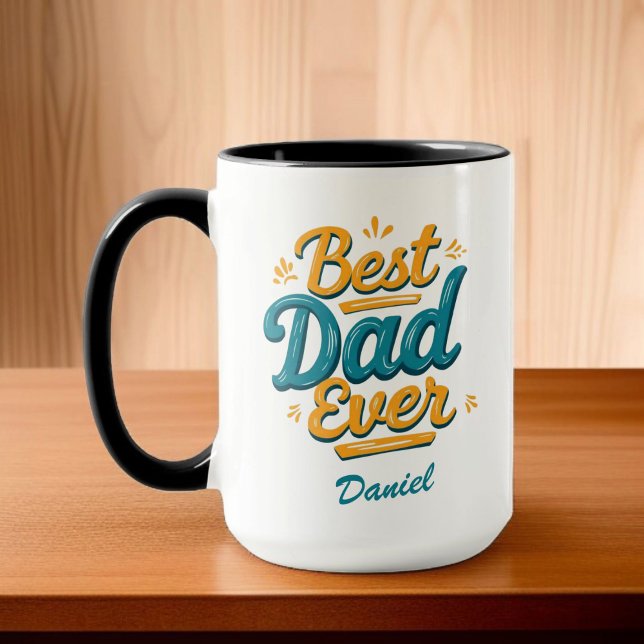 Best Dad Ever | Retro Personalized Father's Day Mug (Creator Uploaded)