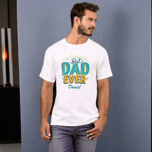Best Dad Ever Retro Personalized Father's Day T-Shirt