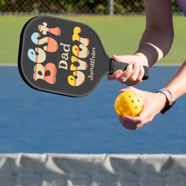 Best Dad Ever Retro Pickleball Paddle (Insitu)
