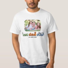 Best Dad Ever Retro Text Photo T-Shirt