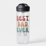 Best Dad Ever Retro Vintage 70s Font Father's Day Water Bottle<br><div class="desc">Best dad ever with customizable established date in retro font and colors.</div>