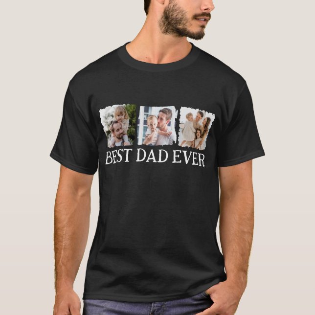 Best Dad Ever, Room for 3 Square Stylized Photos T-Shirt (Front)