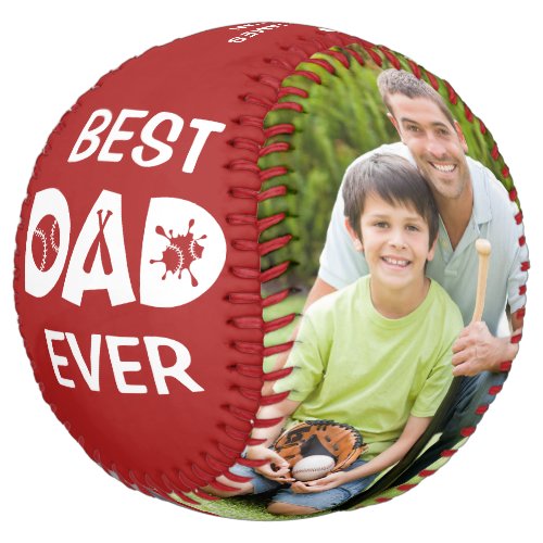 Best Dad Ever Rustic Softball Photo Name Custom