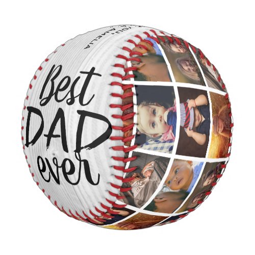 Best Dad Ever Rustic Wood 6 Photo Collage Baseball - Best Dad Ever Rustic Wood 6 Photo Collage Baseball. Rustic bright wood background. Collage with 6 photos and modern typography. Add your photos, names and year. Great gift and a sweet keepsake for a dad for Father`s Day, birthday or Christmas.