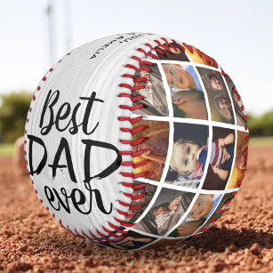 Best Dad Ever Rustic Wood 6 Photo Collage  Softball