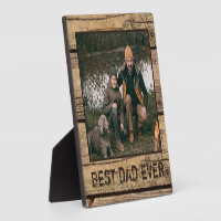 Best Dad Ever Rustic Wood Photo Plaque