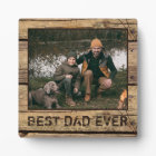 Best Dad Ever Rustic Wood Photo