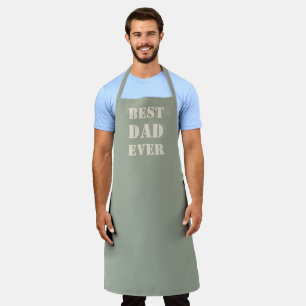 Best Dad Ever sage green Modern typography solid Apron