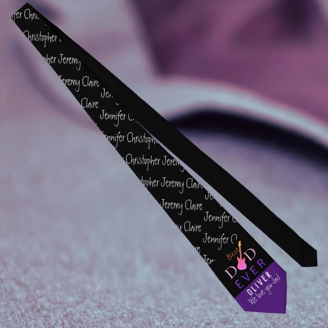 Best Dad Ever Script Cute Cool Modern Fathers Day Neck Tie (Creator Uploaded)