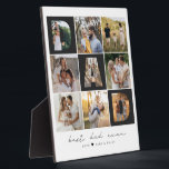 Best Dad Ever Script Dad Photo Grid 9 Photos Gift Plaque<br><div class="desc">This is a 9 photo grid collage that spells out the word DAD along with a custom message. Perfect as a gift for dad for father's day or his birthday,  or as a memory keepsake. Photos by prostooleh / Freepik.</div>