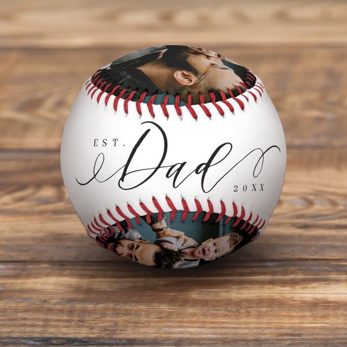 Best Dad Ever Script Fathers Day 4 Photo Collage Baseball