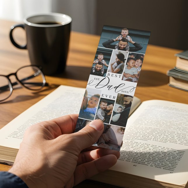 Best Dad Ever Script Father's Day 8 Photo Collage Bookmarks (Best Dad Ever Script Father's Day 8 Photo Collage Bookmarks)