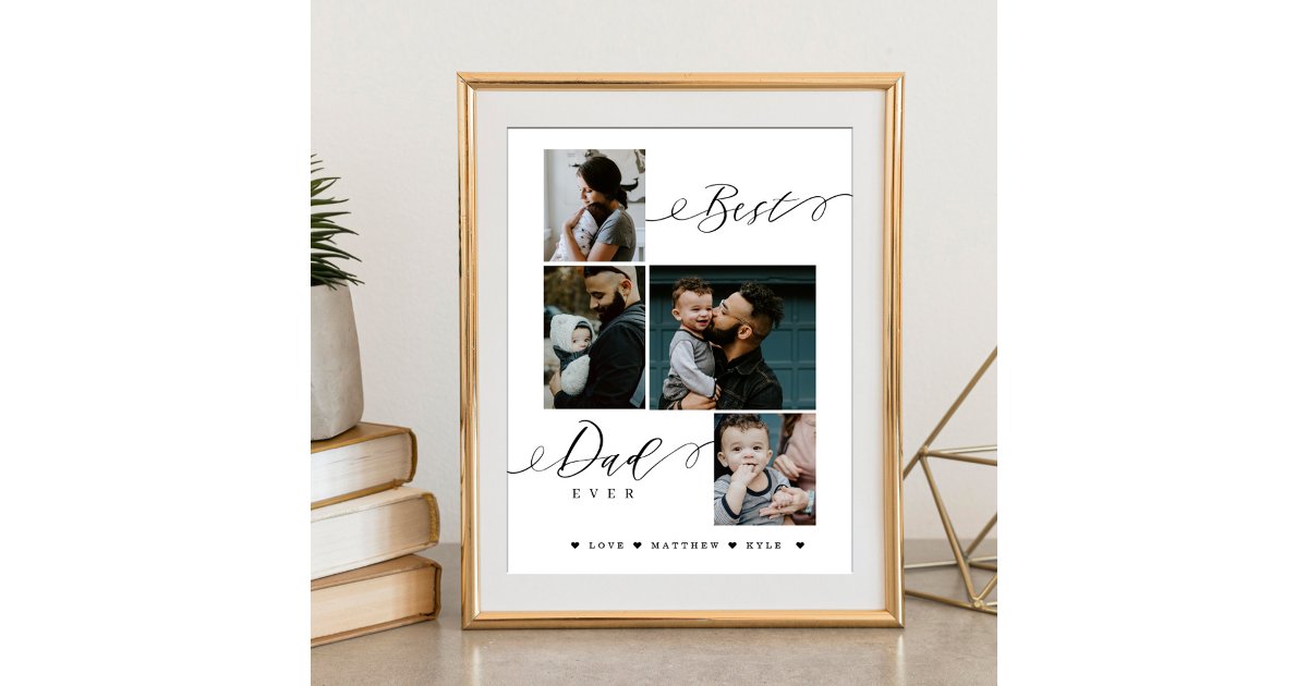 Best Dad Ever Script | Father's Day Keepsake Poster | Zazzle