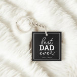 Best Dad Ever Script Photo Black Keychain<br><div class="desc">Best Daddy Ever.</div>