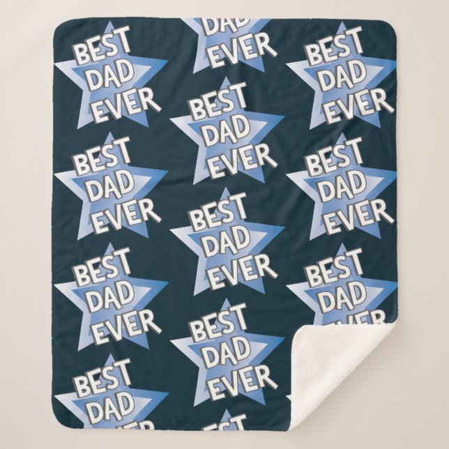 Best Dad Ever Sherpa Blanket (Front)