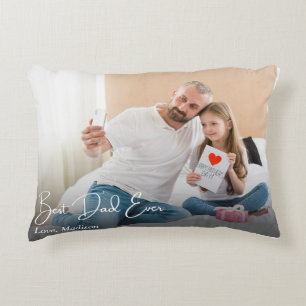 Best Dad Ever Simple Custom Photo Accent Pillow