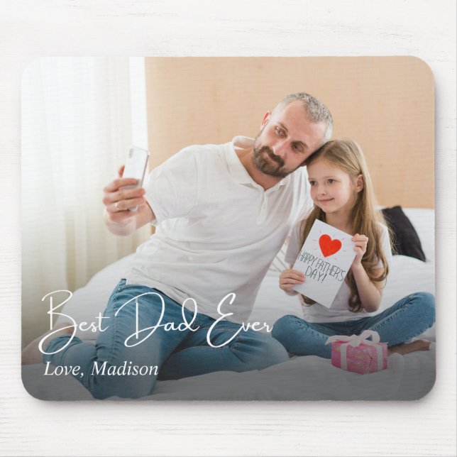 Best Dad Ever Simple Custom Photo Mouse Pad (Front)