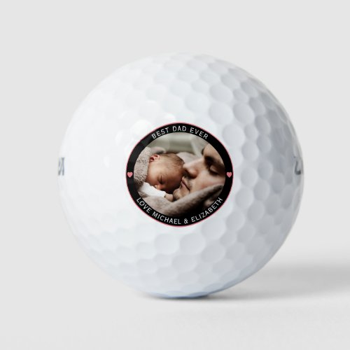 Best Dad Ever Simple Elegant Fathers Day Photo Golf Balls