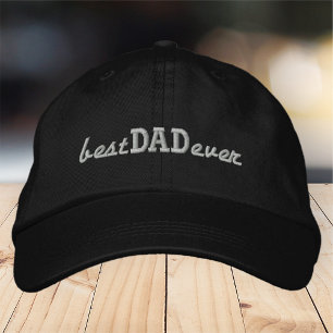 Best Dad Ever Simple Modern Typography Embroidered Baseball Cap