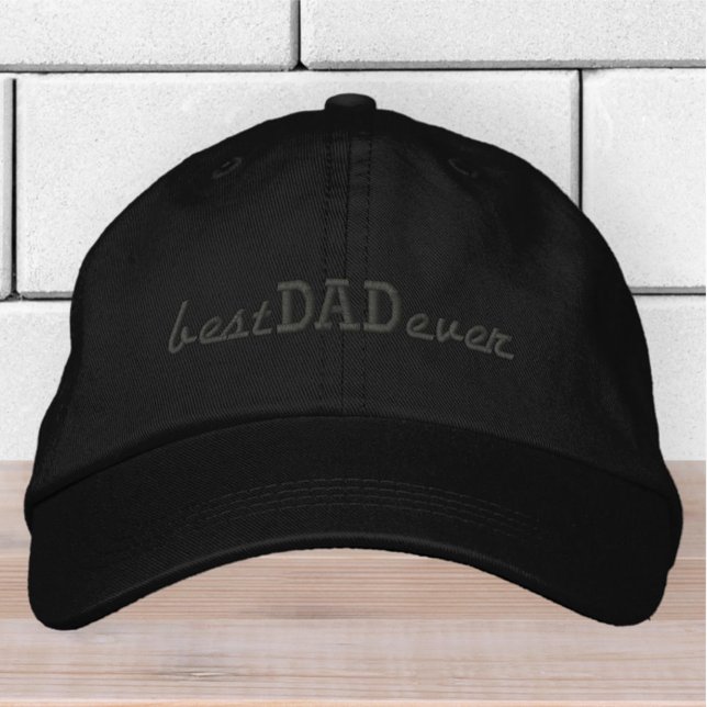 Best Dad Ever Simple Modern Typography Embroidered Baseball Cap (Creator Uploaded)