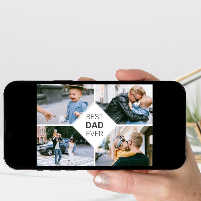 Best Dad Ever Simple Photo Collage Fathers Day Card (Front Digital)