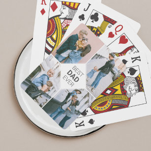 Best Dad Ever Simple Photo Collage Playing Cards