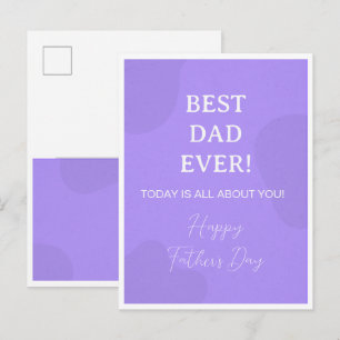 Best Dad Ever - Simple purple Father's Day Invitation Postcard